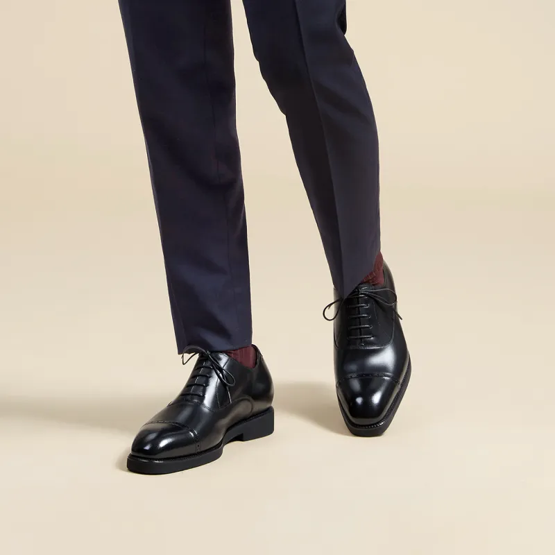 Zuti British Style Brogues Oxford Shoes Casual Shoes Men's Black-6