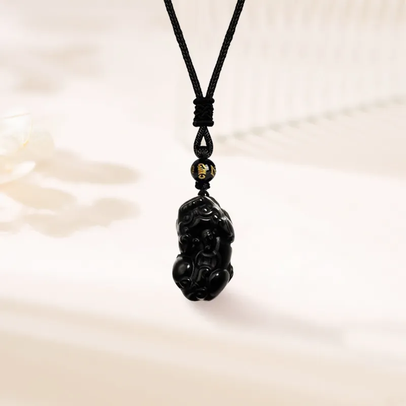 TIG Obsidian Jade Necklaces Unisex-3