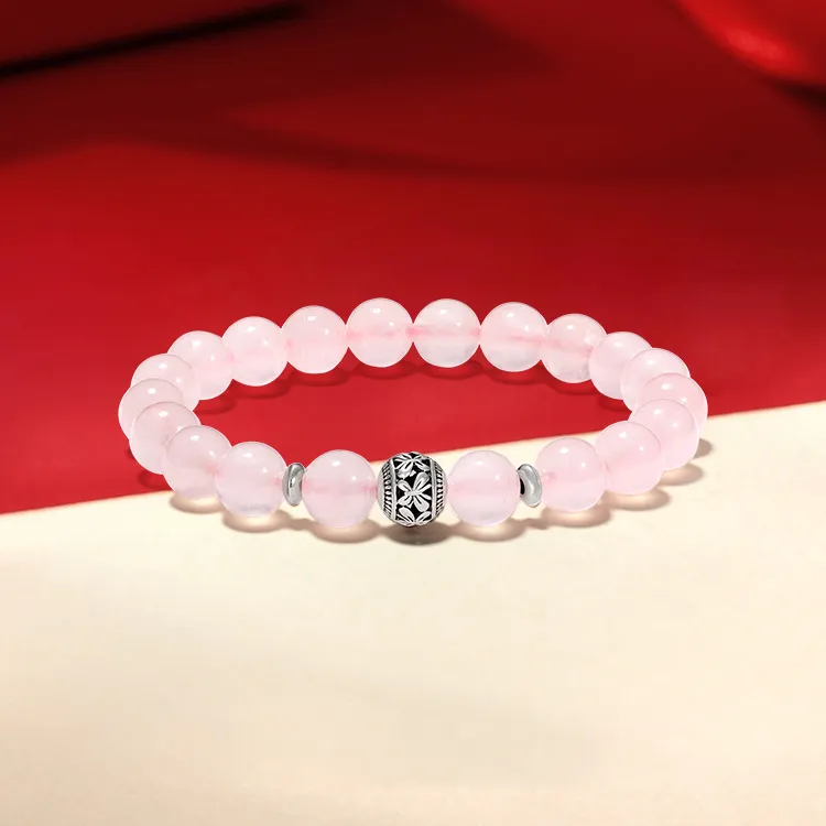 TIG Obsidian Jade And Pink Quartz Bracelet Unisex-3