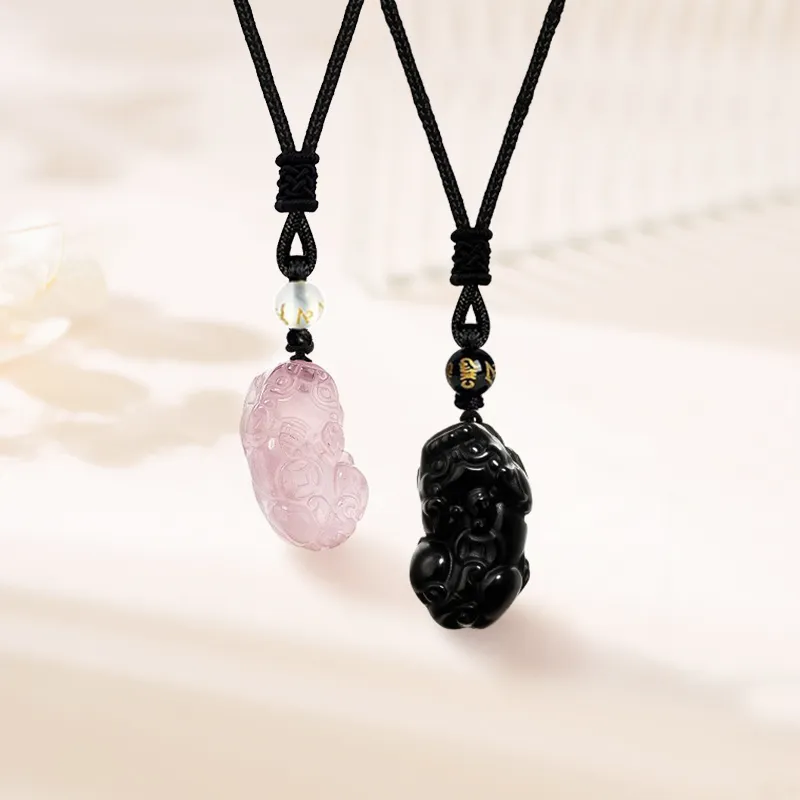 TIG Obsidian Jade Necklaces Unisex-2