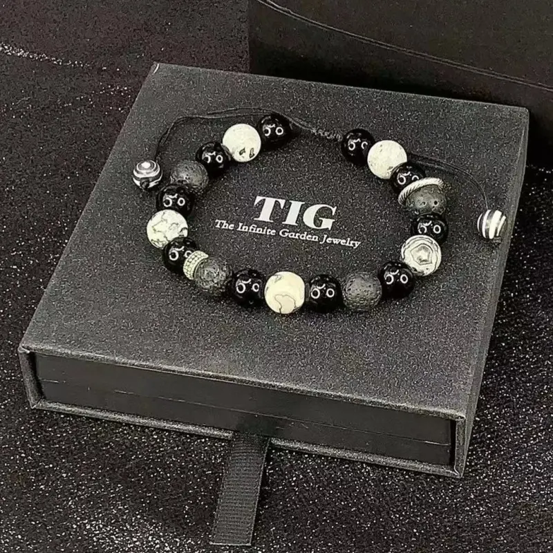 TIG Natural Obsidian Bracelets Unisex-1