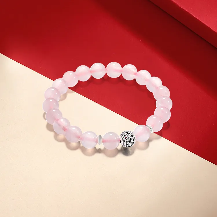 TIG Obsidian Jade And Pink Quartz Bracelet Unisex-1
