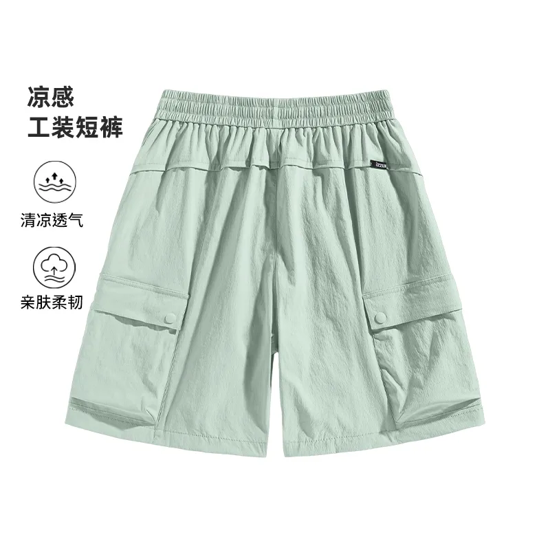 Izzue Casual Shorts Unisex Light Green-1