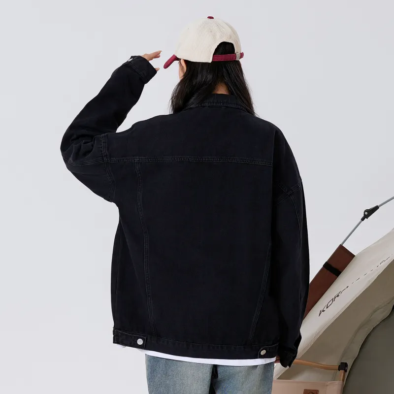 BOBBY ABLEY Denim Jacket Unisex Distressed White Black-3