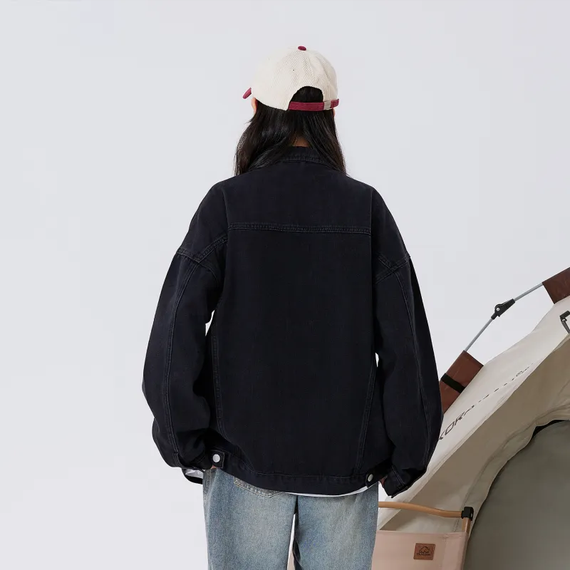 BOBBY ABLEY Denim Jacket Unisex Distressed White Black-2