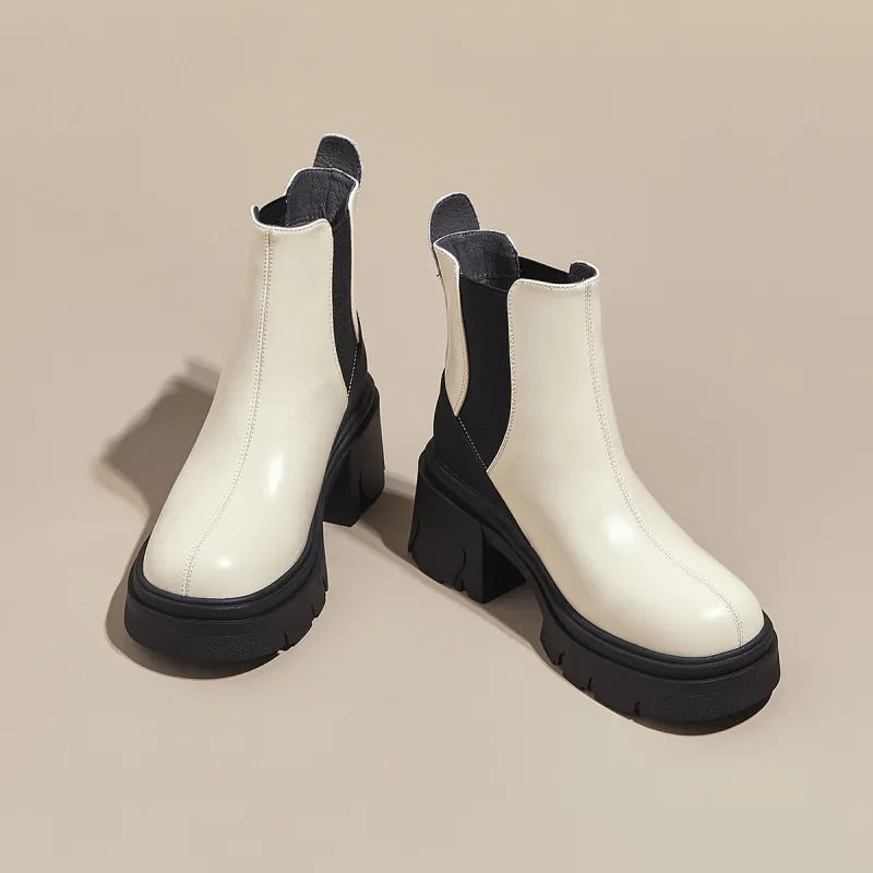 SANTA BARBARA POLO & RACQUET CLUB Short Chelsea Boots Women's Beige-6