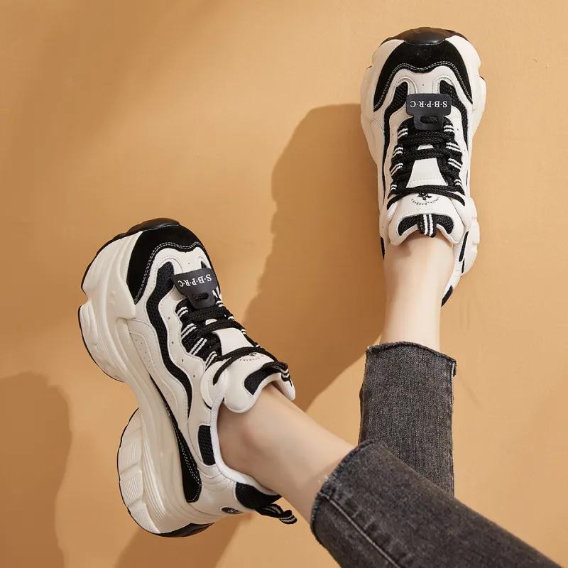 SANTA BARBARA POLO & RACQUET CLUB Low-Top Chunky Sneakers Women's Beige Black-3
