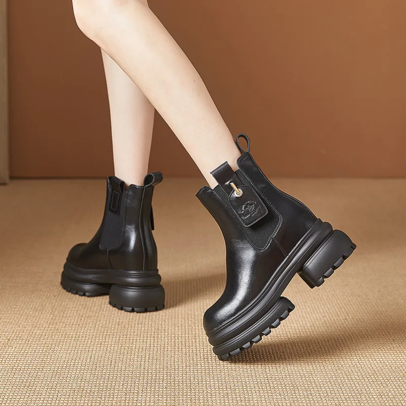 SANTA BARBARA POLO & RACQUET CLUB Short Chelsea Boots Women's Black-5