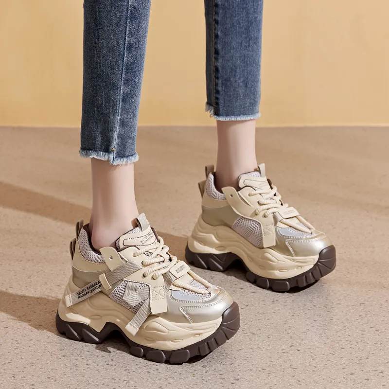SANTA BARBARA POLO & RACQUET CLUB Breathable Low-Top Chunky Sneakers Women's-22
