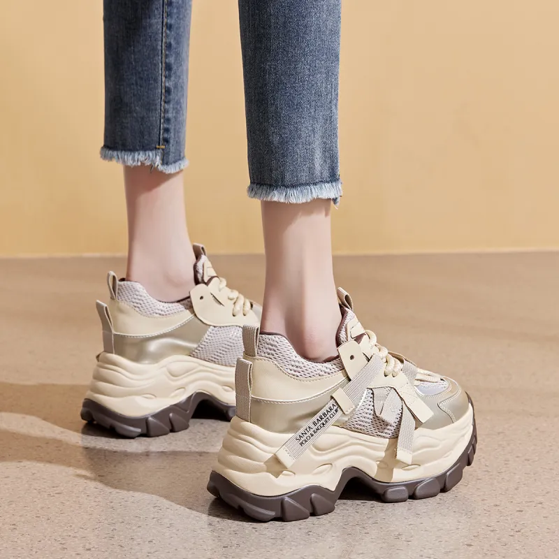 SANTA BARBARA POLO & RACQUET CLUB Breathable Low-Top Chunky Sneakers Women's-21