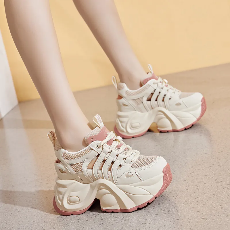 SANTA BARBARA POLO & RACQUET CLUB Cushioning Height Increasing Low-Top Chunky Sneakers Women's-22