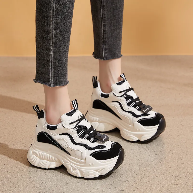 SANTA BARBARA POLO & RACQUET CLUB Low-Top Chunky Sneakers Women's Beige Black-5