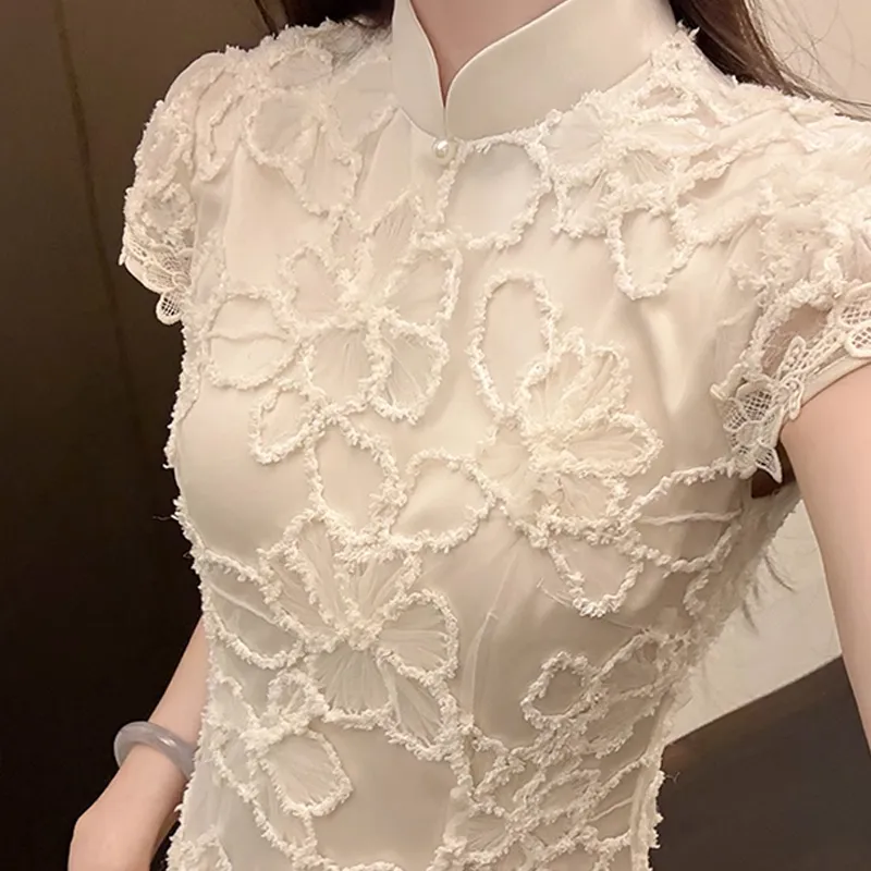AFGGD Sleeveless Dresses Women's White-3