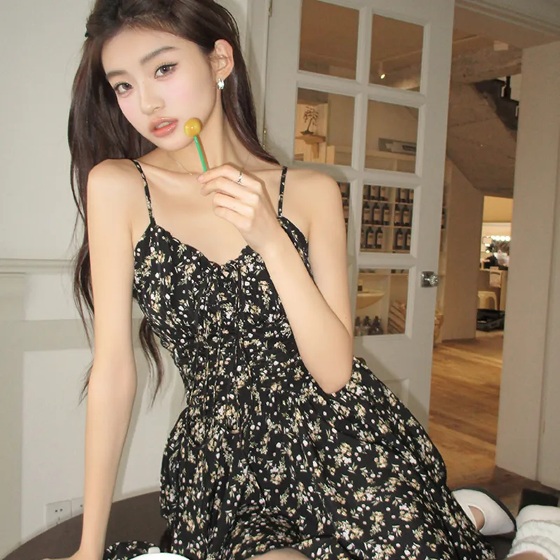 AFGGD Slip Dresses Women's Black-2