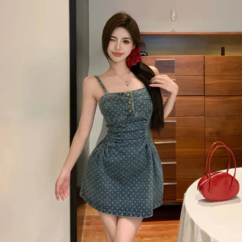AFGGD Slip Dresses Women's Blue-3