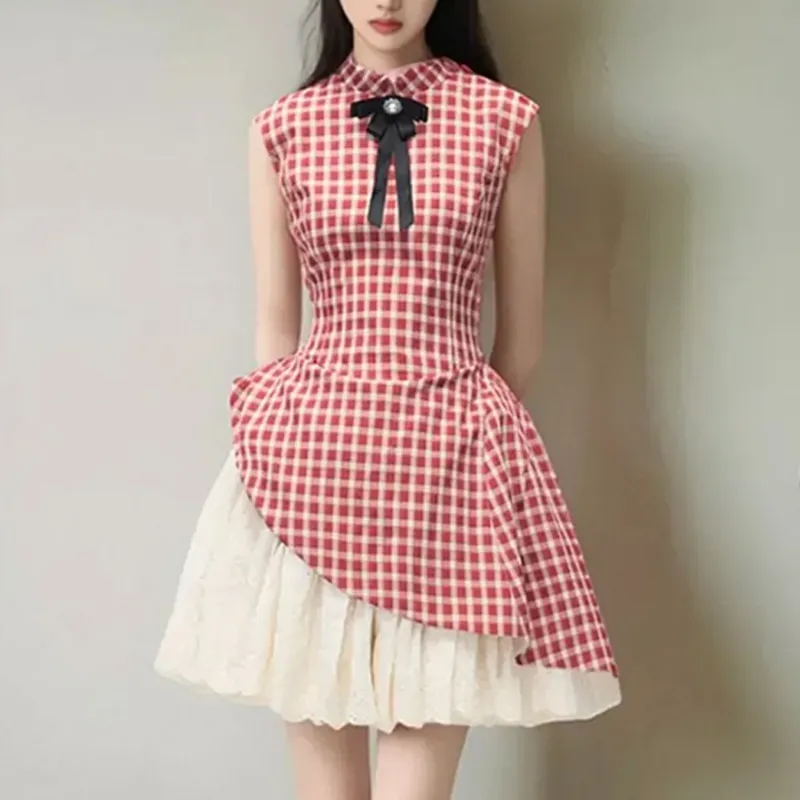 AFGGD Sleeveless Dress Women's Red-4