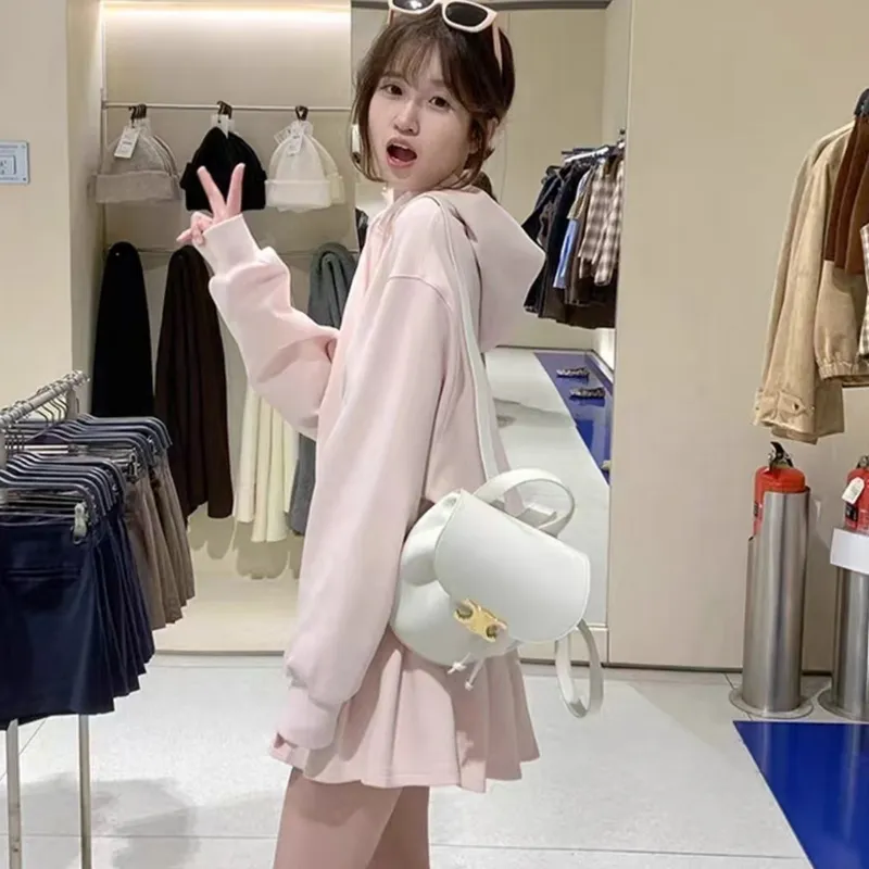 AFGGD Long Sleeved Dresses Women's Pink-4