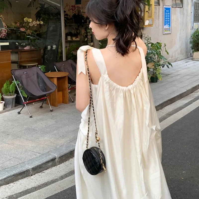 AFGGD Slip Dresses Women's White-5
