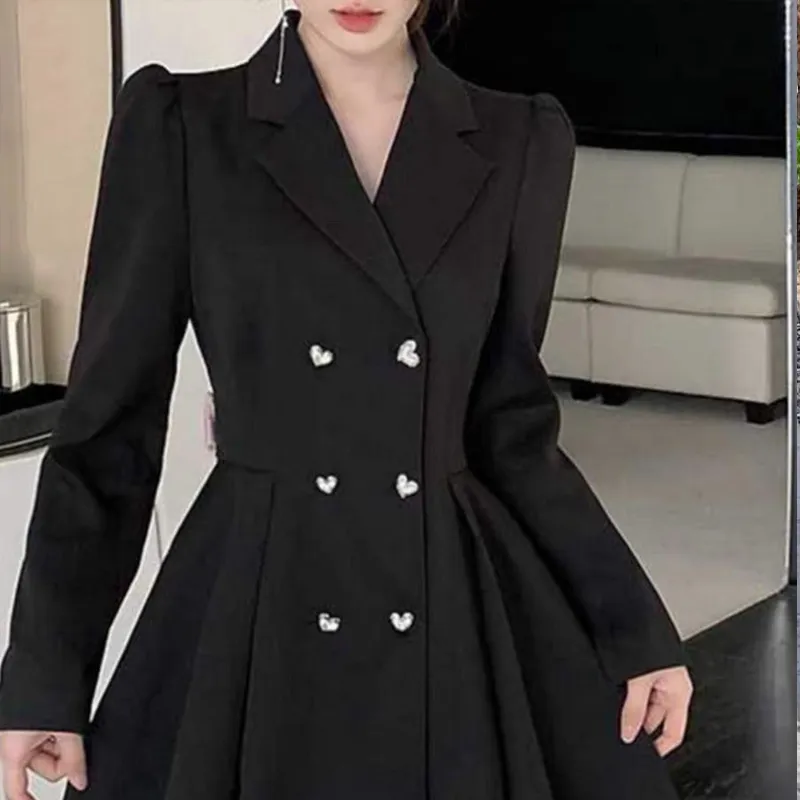 AFGGD Long Sleeved Dresses Women's Black-5