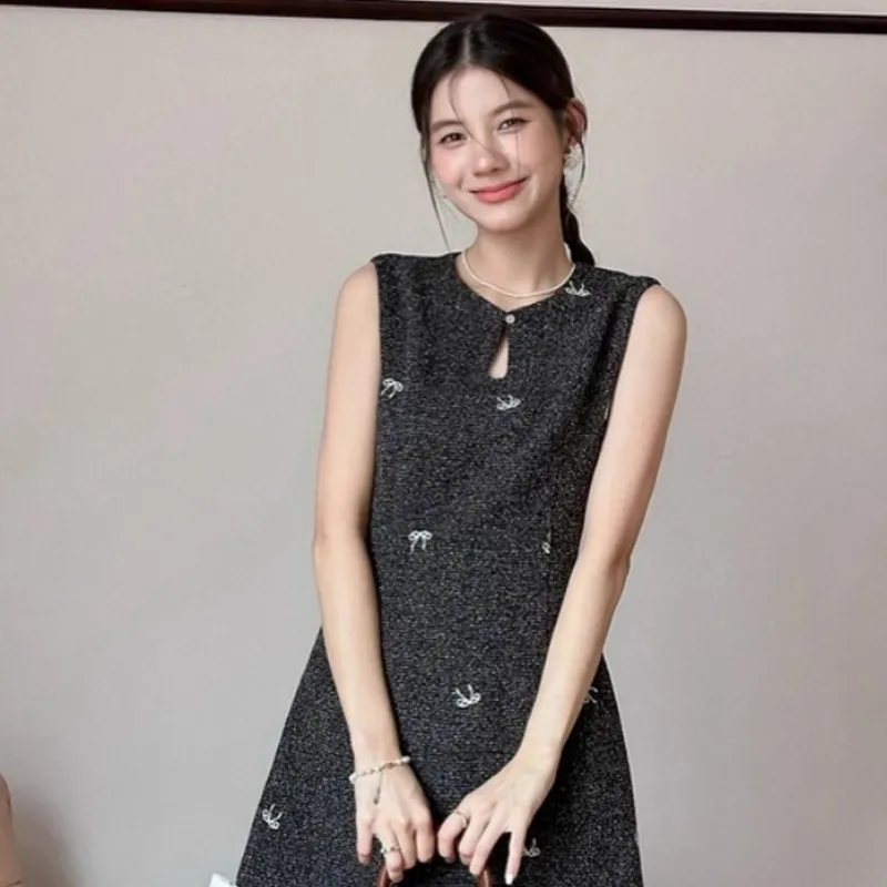 AFGGD Sleeveless Dresses Women's Black-5