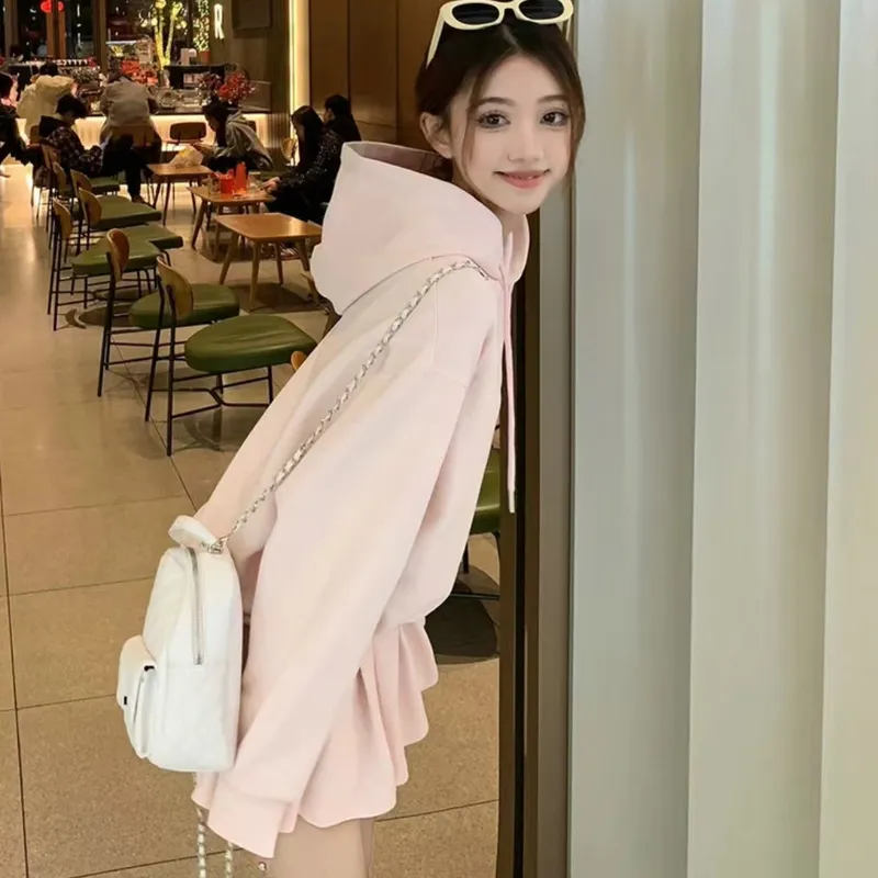 AFGGD Long Sleeved Dresses Women's Pink-5