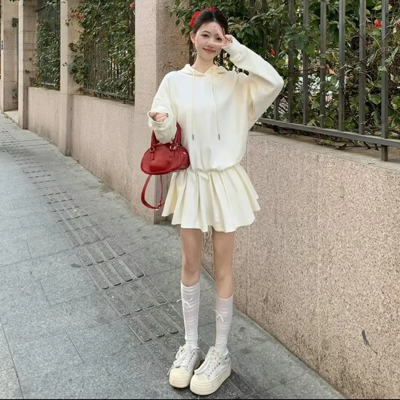 AFGGD Long Sleeved Dresses Women's White-3