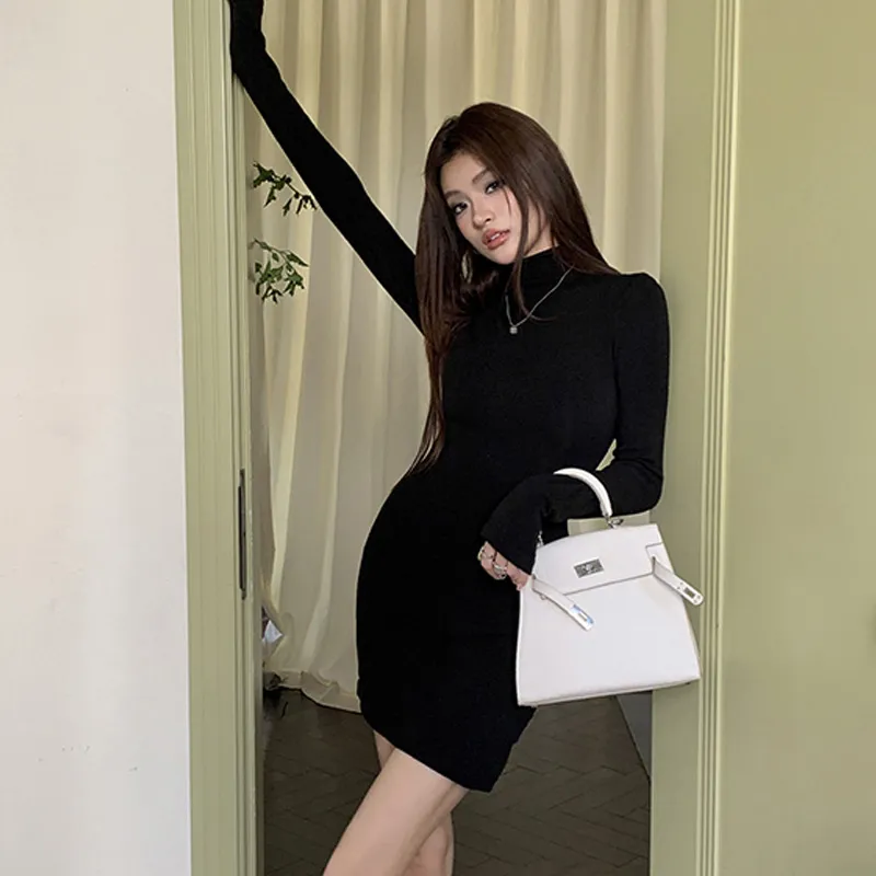 AFGGD Long Sleeved Dresses Women's-3