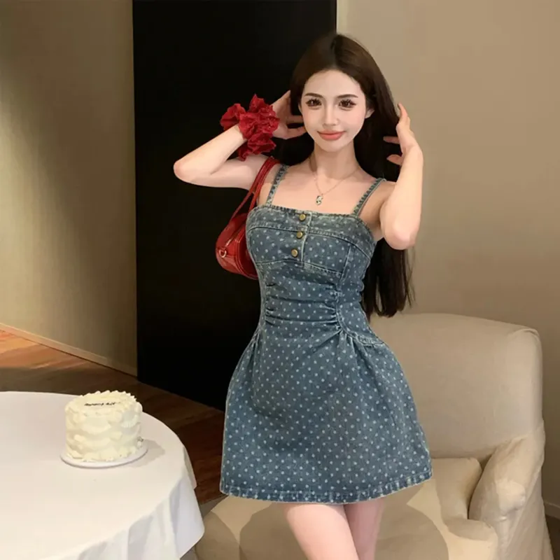 AFGGD Slip Dresses Women's Blue-2
