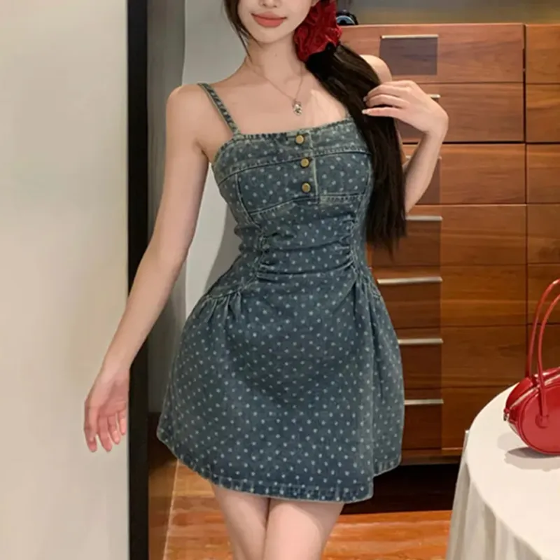 AFGGD Slip Dresses Women's Blue-5