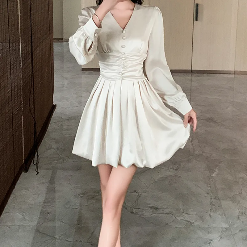 AFGGD Long-Sleeved Dresses Women's Ecru-4