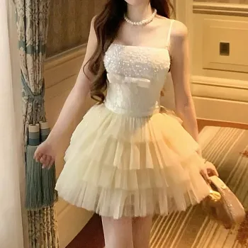 AFGGD Slip Dresses Women's White