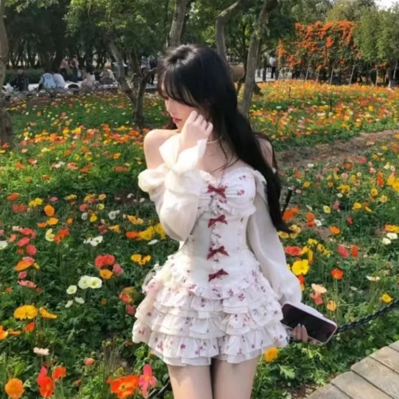 AFGGD Skirt Set Women's White+Pink-2