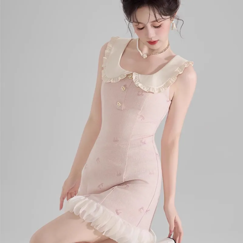 AFGGD Sleeveless Dresses Women's Light Pink-2
