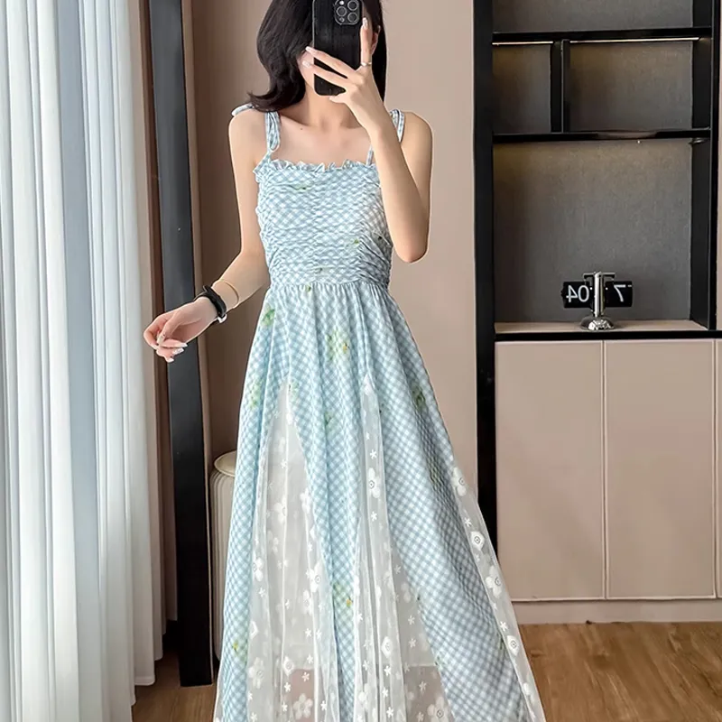 AFGGD Slip Dresses Women's Light Blue-2