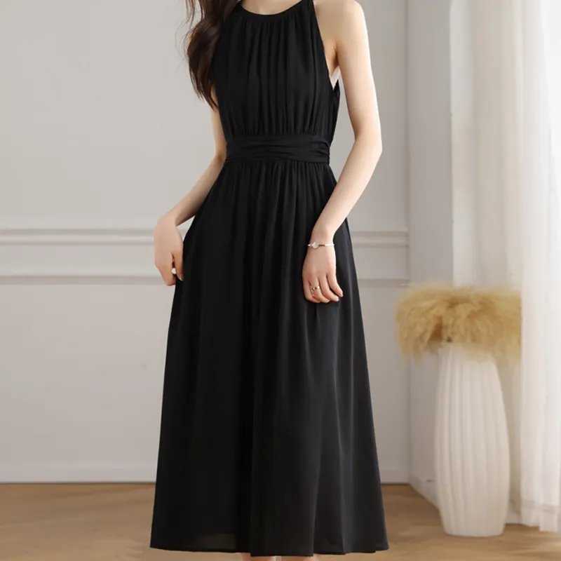 AFGGD Sleeveless Dress Women's Black-2