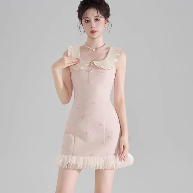 AFGGD Sleeveless Dresses Women's Light Pink-3