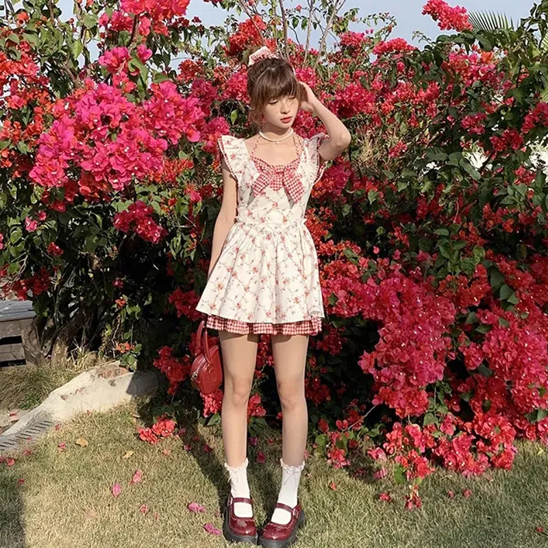 AFGGD Short Sleeved Dress Women's Red-2