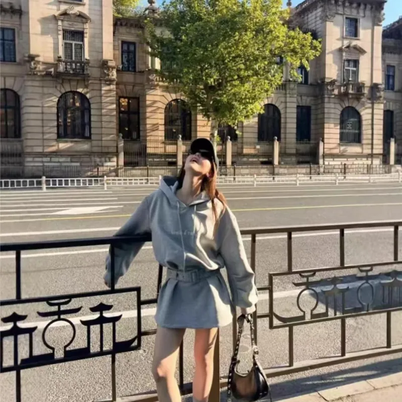 AFGGD Long Sleeved Dress Women's Gray-2