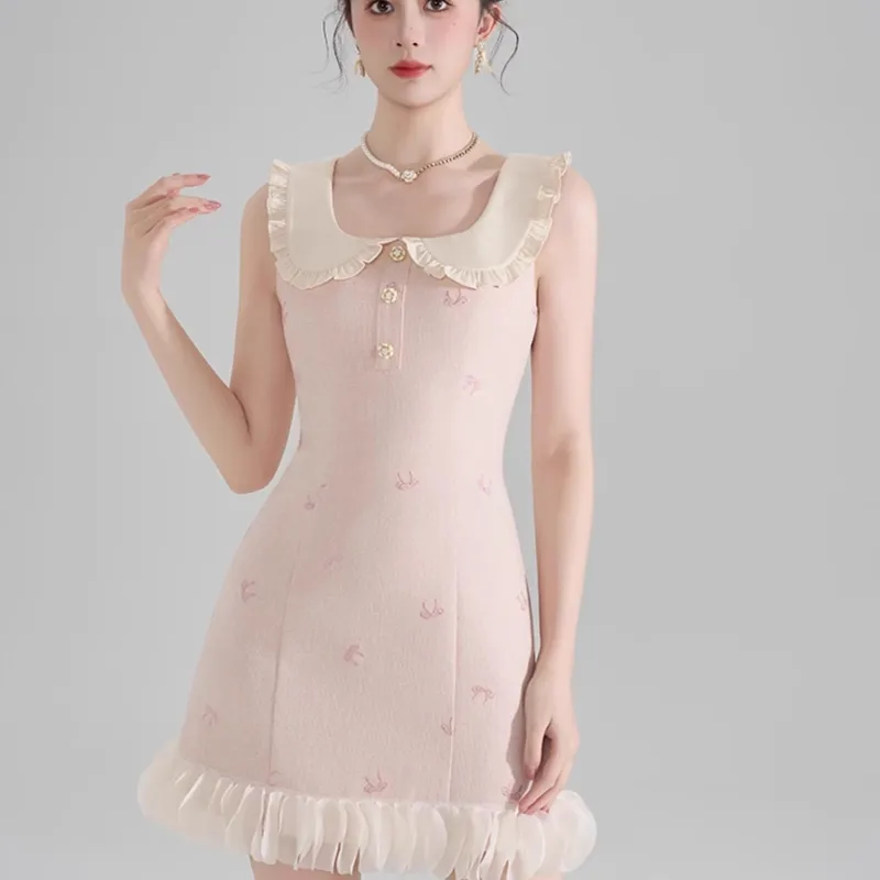 AFGGD Sleeveless Dresses Women's Light Pink-4
