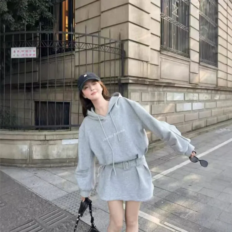 AFGGD Long Sleeved Dress Women's Gray-4