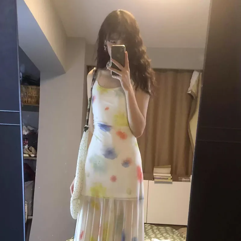 AFGGD Slip Dresses Women's White-2
