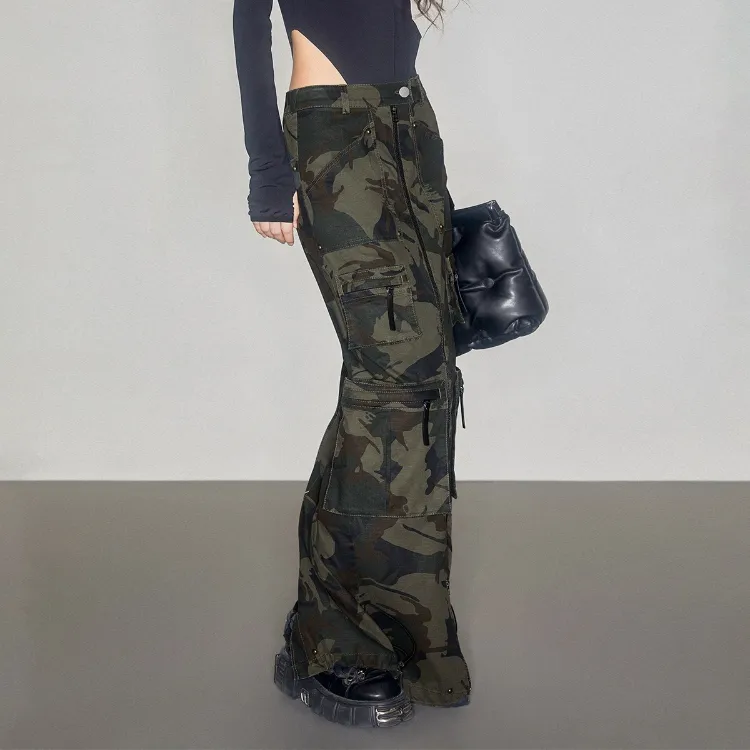 MLMR Casual Long Skirts Women's E05 Moss Green-3