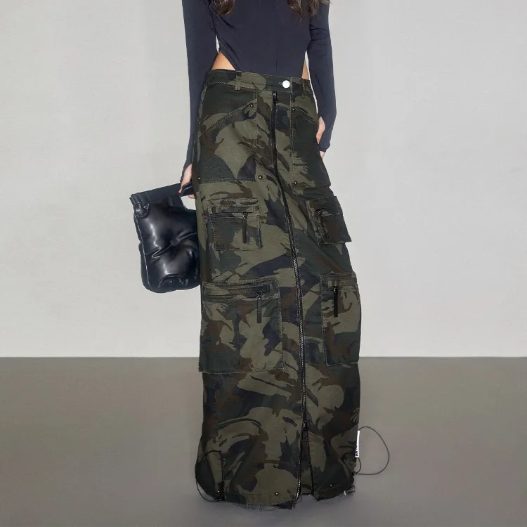 MLMR Casual Long Skirts Women's E05 Moss Green-2