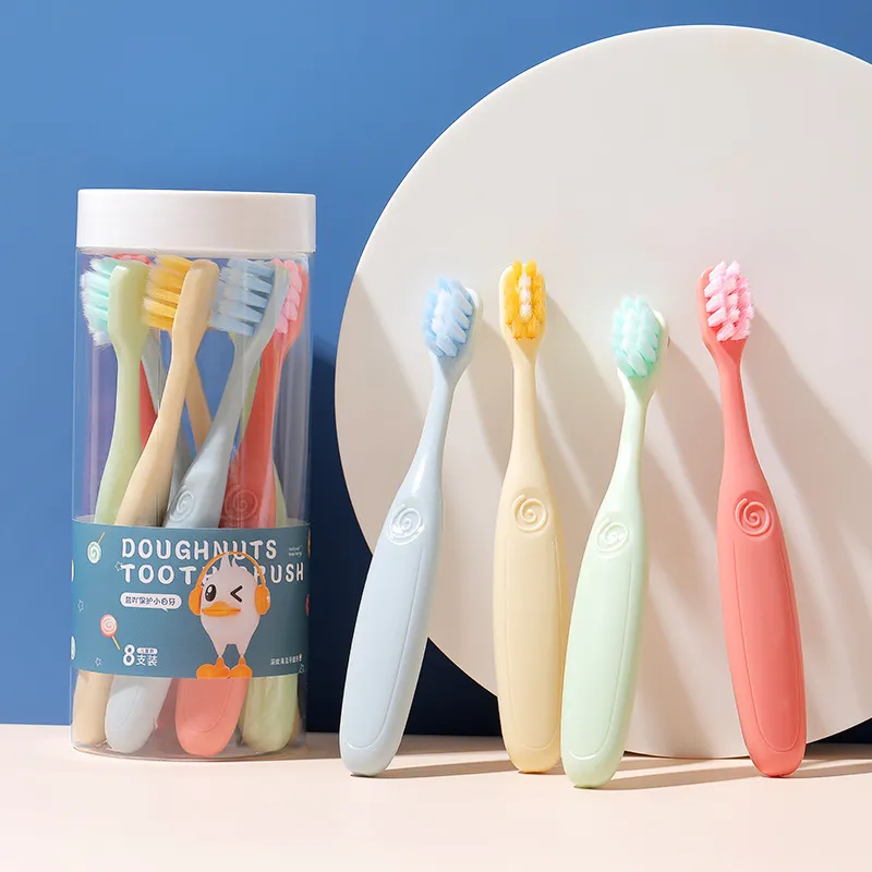 CHENYISHENG Kids Soft Fur Toothbrushes Interdental Cleaning Tongue Scraping Gum Massage 8 Pieces Per Barrel-1