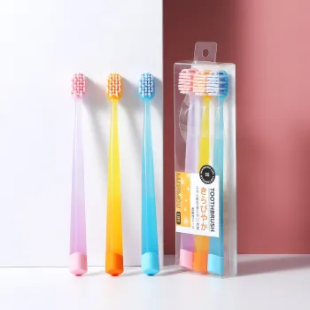 CHENYISHENG Japanese Spiral Hair Iridescent Starry Toothbrush 3 Pack Adult Use Wide Head Soft Bristle Toothbrush