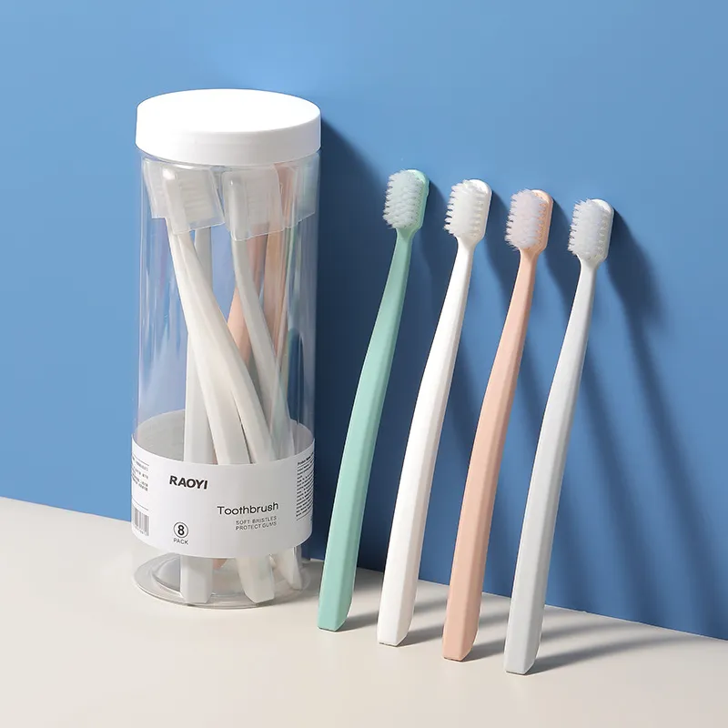 CHENYISHENG Round Bucket Japanese Toothbrush 8 Pcs Soft Bristles For Adults-1
