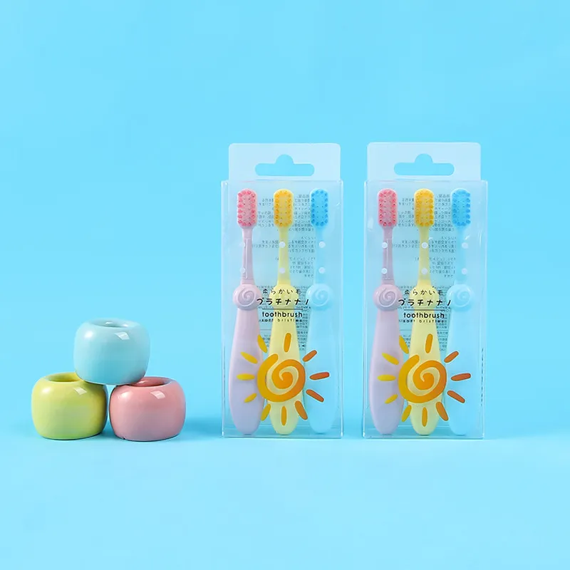 CHENYISHENG 3 Pack 2 5 Years Old Macaron Baby Toothbrush For Primary Teeth Soft Bristles-10