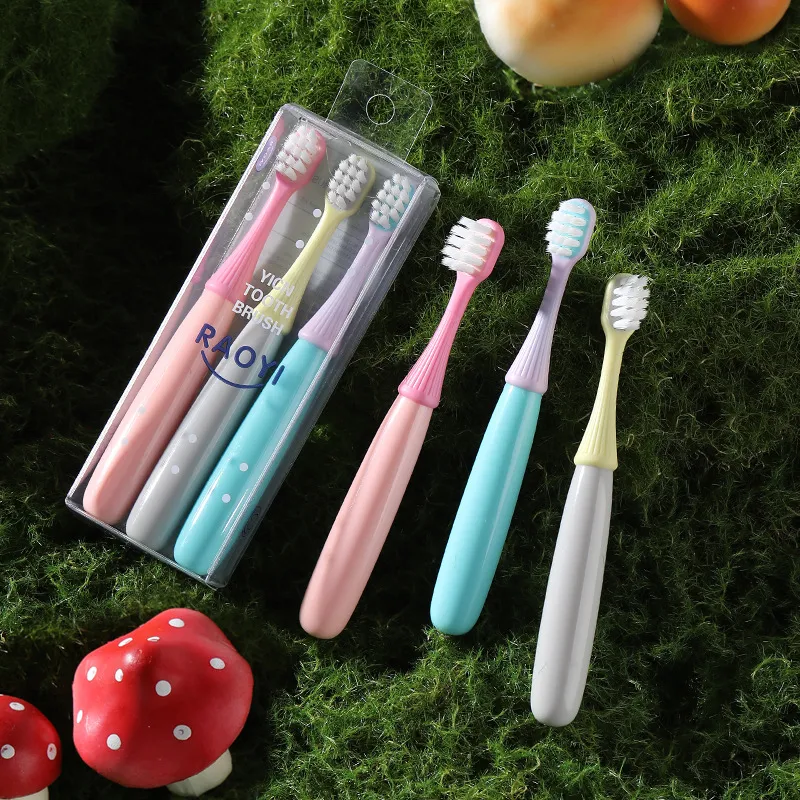CHENYISHENG Kids Small Mushroom Soft Bristle Toothbrush Set Of 3 For 2 5 Years Old Babies With Soft Hair-1