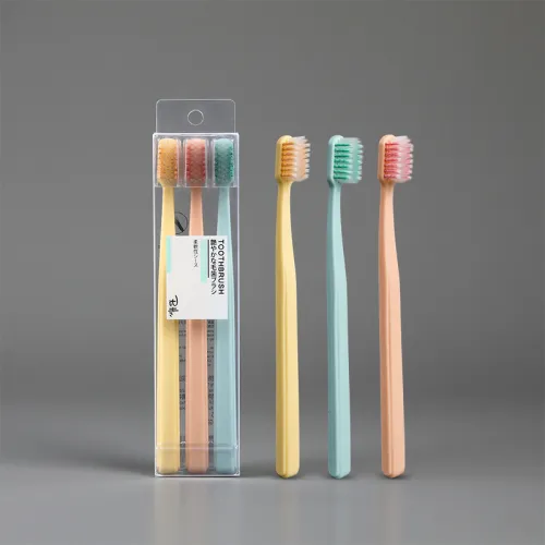 CHENYISHENG Spiral Bristle Toothbrush 3 Pcs Matte Slip Resistant Handle With Sleeve Adults Soft Bristle Toothbrush