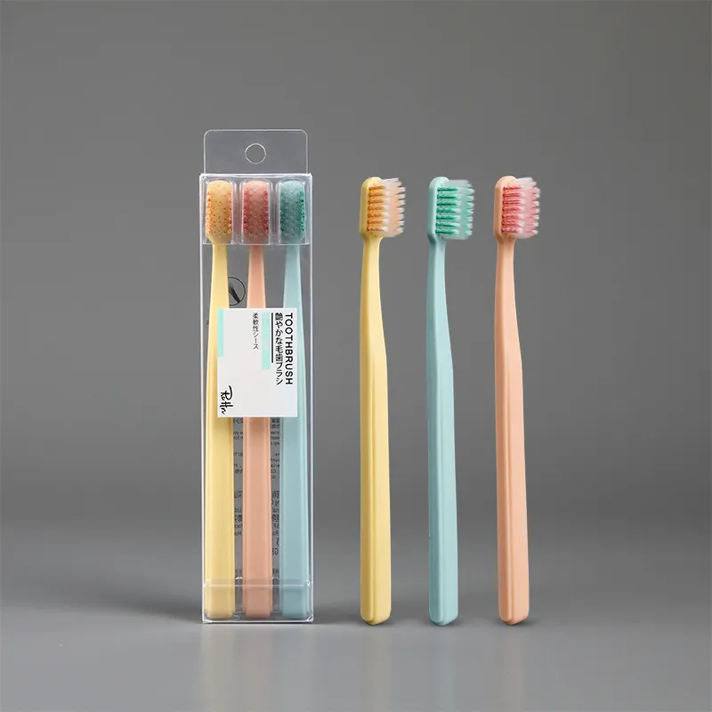 CHENYISHENG Spiral Bristle Toothbrush 3 Pcs Matte Slip Resistant Handle With Sleeve Adults Soft Bristle Toothbrush-0